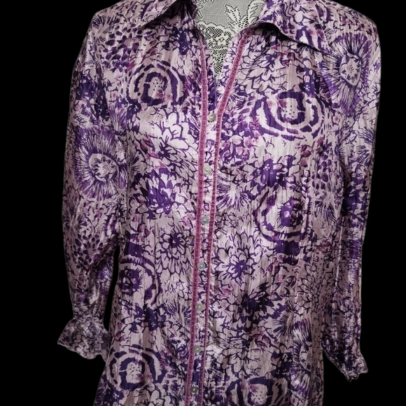 Purple silky blouse - Picture 2 of 2